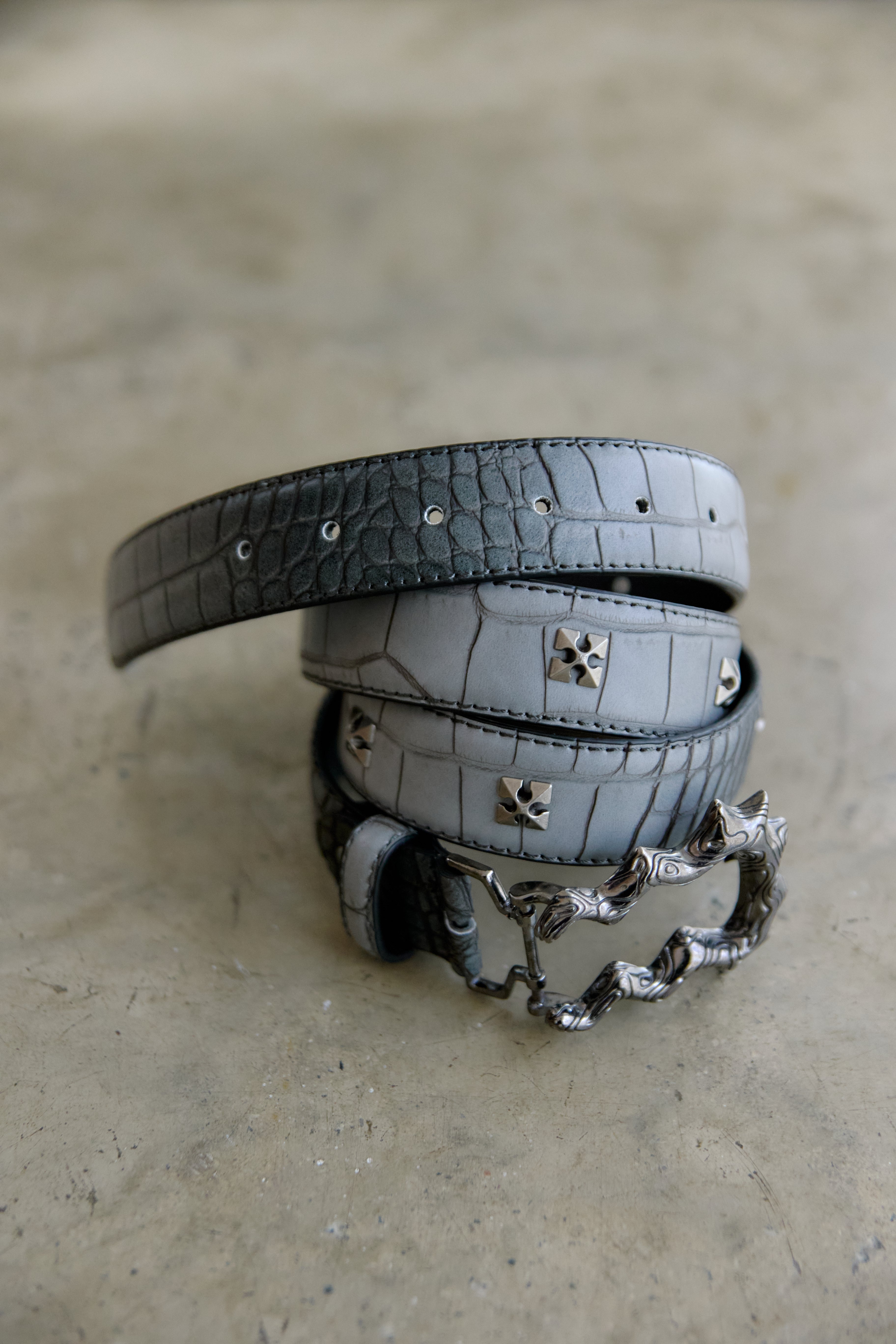 Grey Croc - HOLLOW Belt