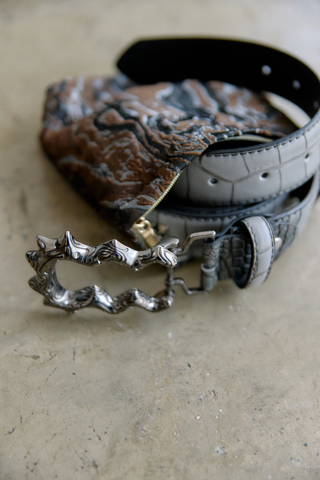 Grey Croc - HOLLOW Belt